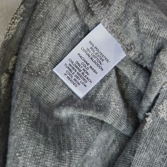 Ann Taylor LOFT Animal Print Short Sleeve Sheer Gray Knit Top Blouse Size Large - Picture 8 of 8